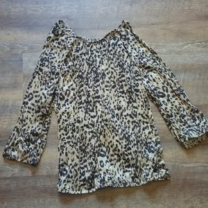 Ladies Large flowing Leopard Print Cotton Blouse